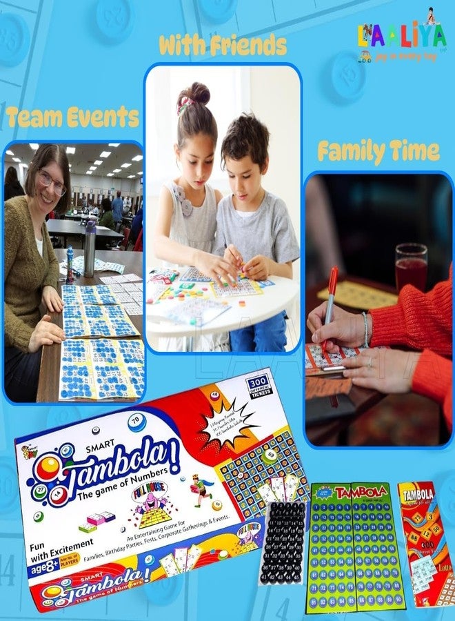 LAALIYA Smart Tambola Game Set | 300 Different Tickets, Number Calling Board & Marker Coins | Fun Indoor Board Game for Families, Birthday Parties, Corporate Events & Festivals | Age 8+ - Image 5